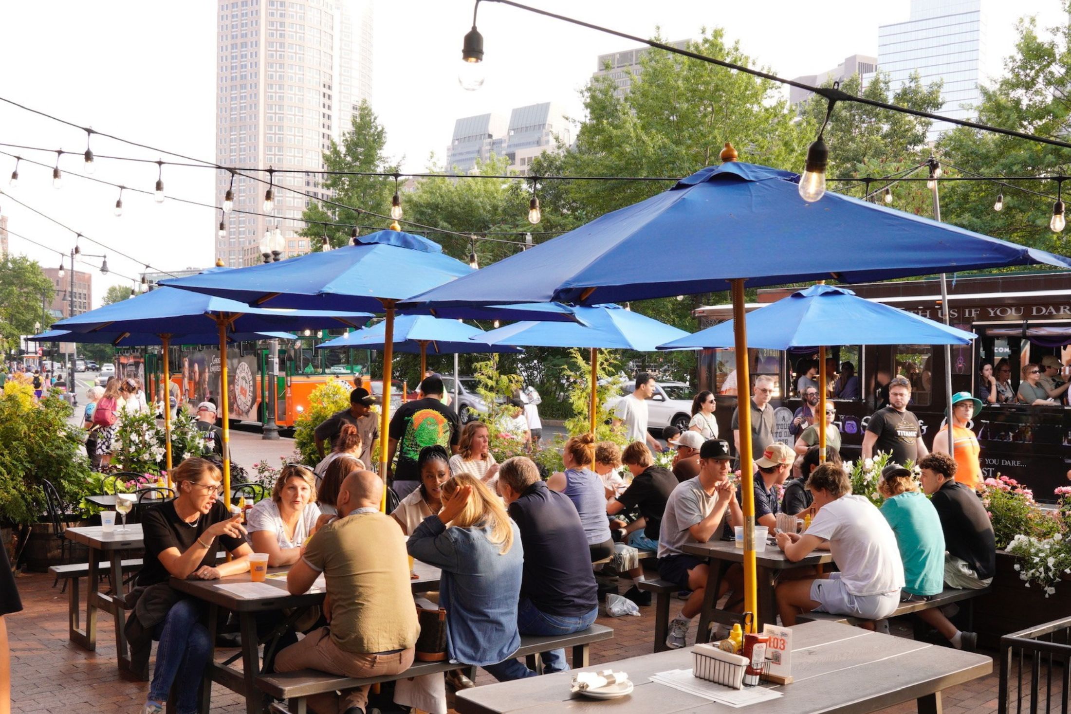 Outdoor Patio at Tia's Waterfront Restaurant in Boston